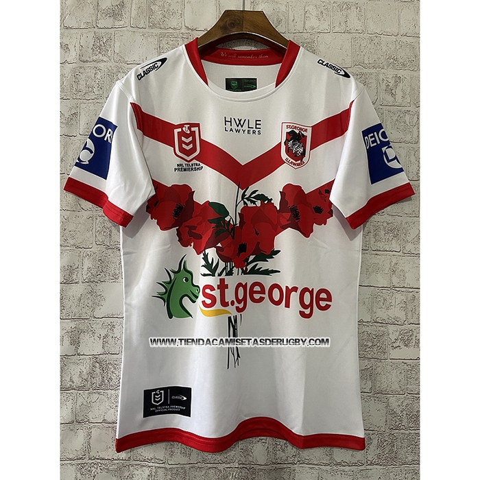 Camiseta St. George Illawarra Dragons Rugby 2024 ANZAC